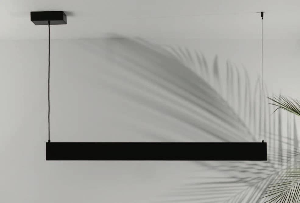 Linear LED Ceiling Pendant Light - Matte White & Black