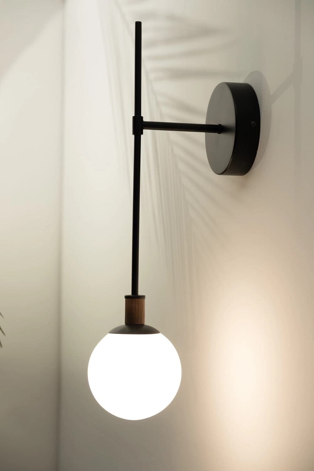 Modern Glass 5" Globe Wall Sconce / Ceiling Mount Light Fixture - black