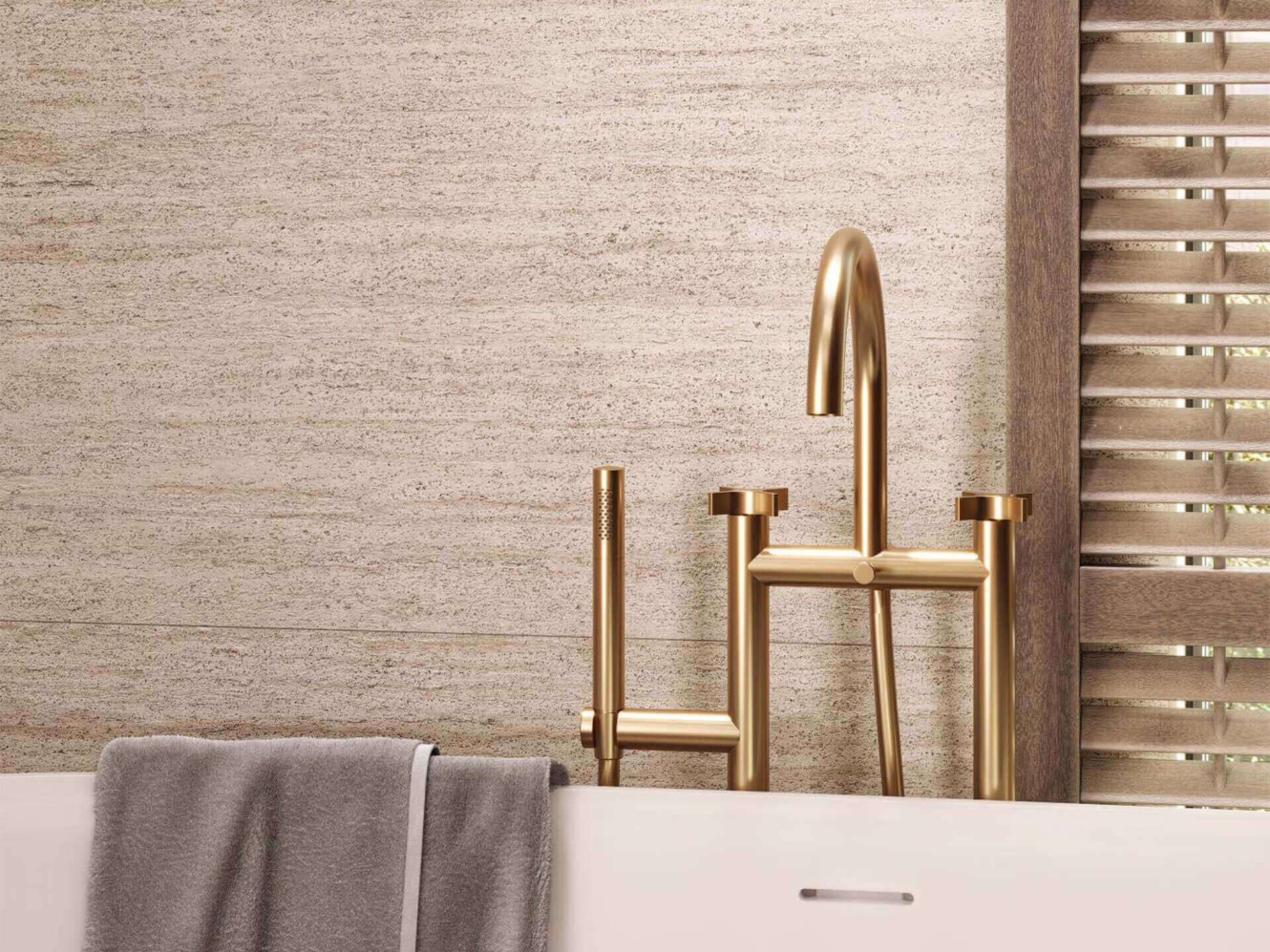 Beautiful, large format, ceramic Porcelanosa Tile - Taranto Bone (23"x59")