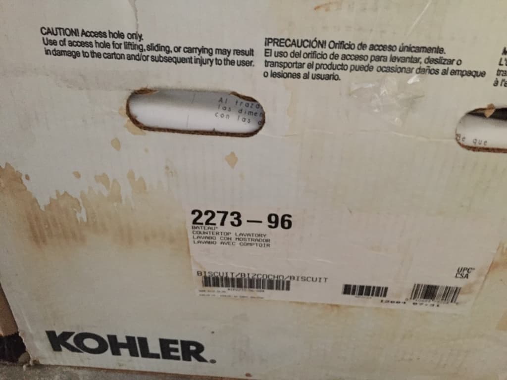 Kohler Bateau vessel sink - new in box. 2273-96 - alternate view
