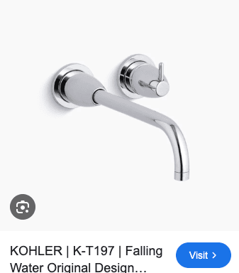 Kohler bath faucet "Falling Water" wall mount polished chrome. Includes valve.