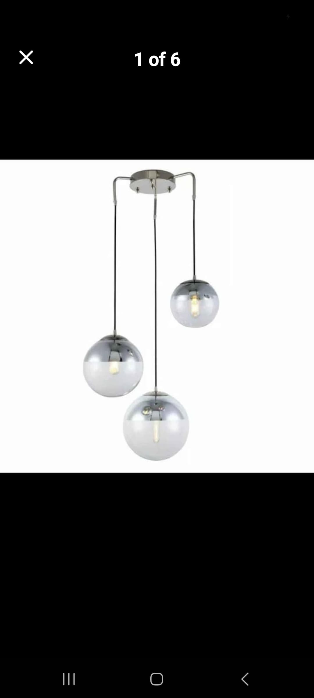 A Beckett 1142D23PN Polished Nickel 3-Light 23"W Chandelier - alternate view