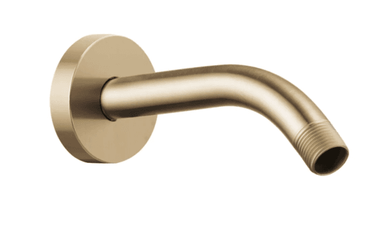Brizo Essential 7" Wall Mounted Shower Arm and Flange in Luxe Gold