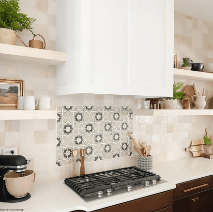 Bedrosians Cloé 5" x 5" Glossy Ceramic Tile in Creme - alternate view