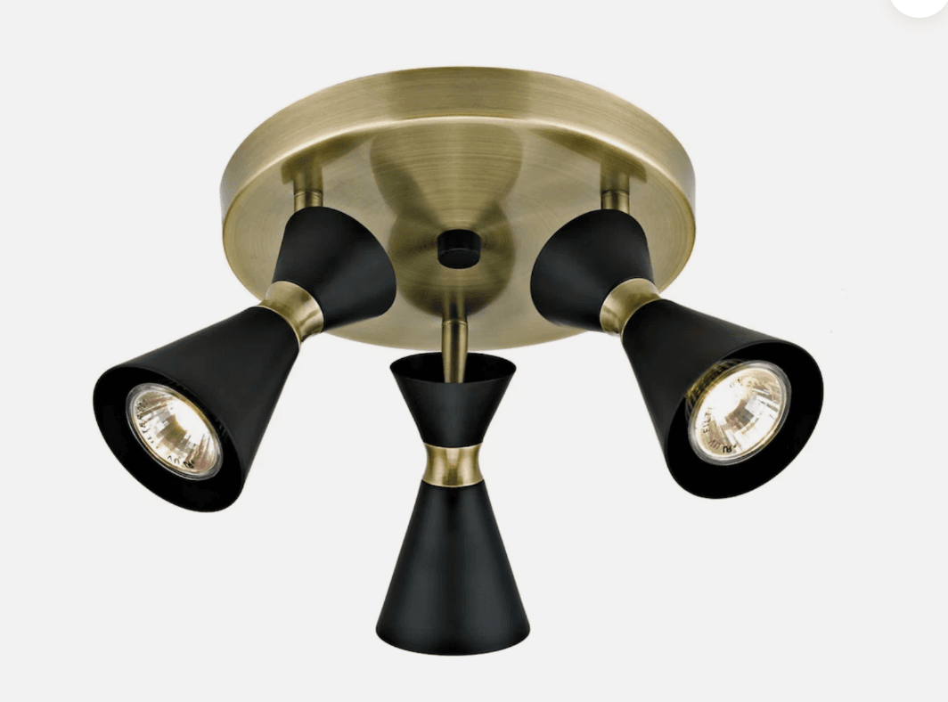 Addington Park Ina 3-Light Adjustable Ceiling Light Black/Brass 60009