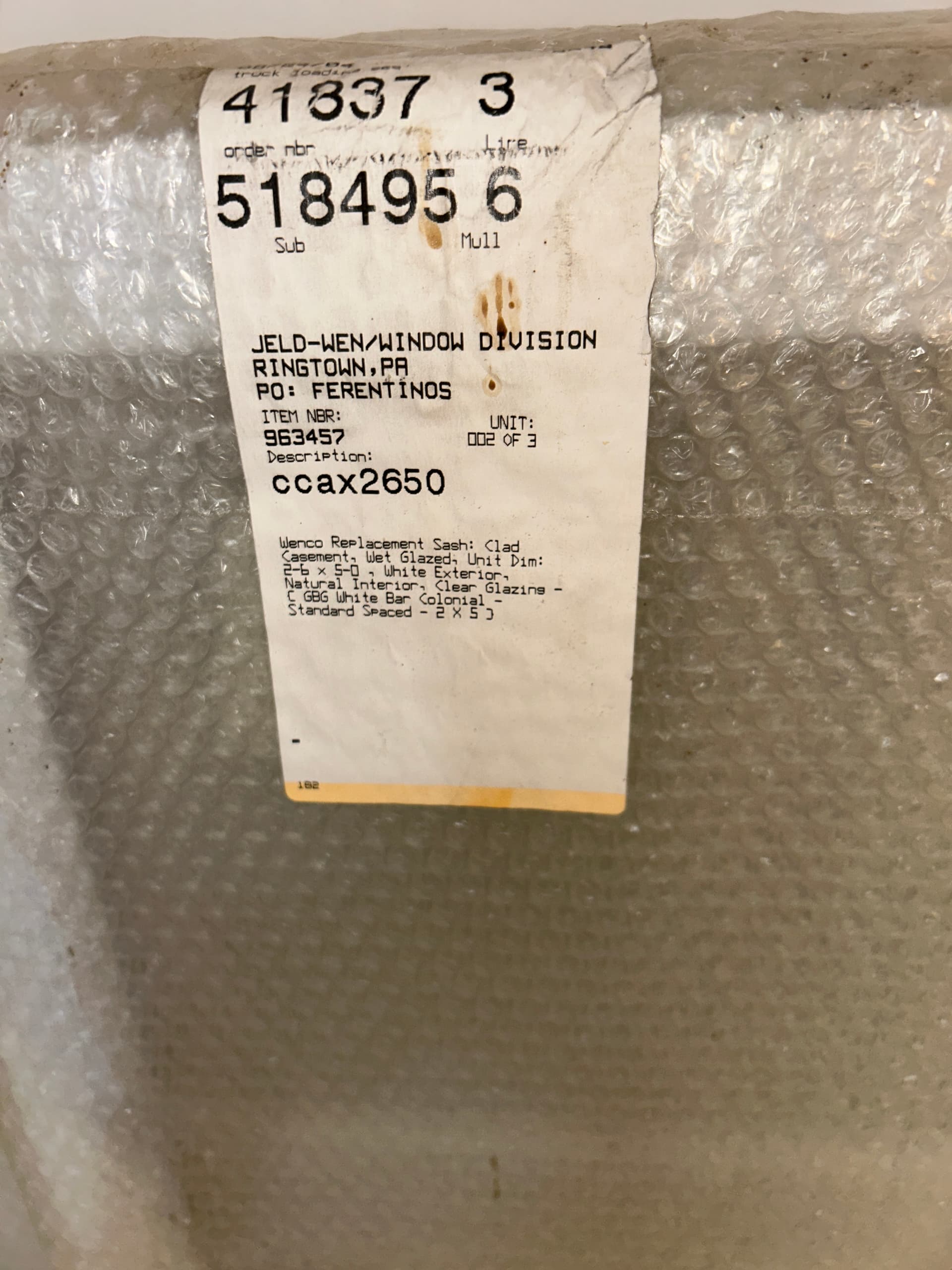 Wenco JX-7 Clad Casement replacement Sashes (from JELD-WYN) - alternate view