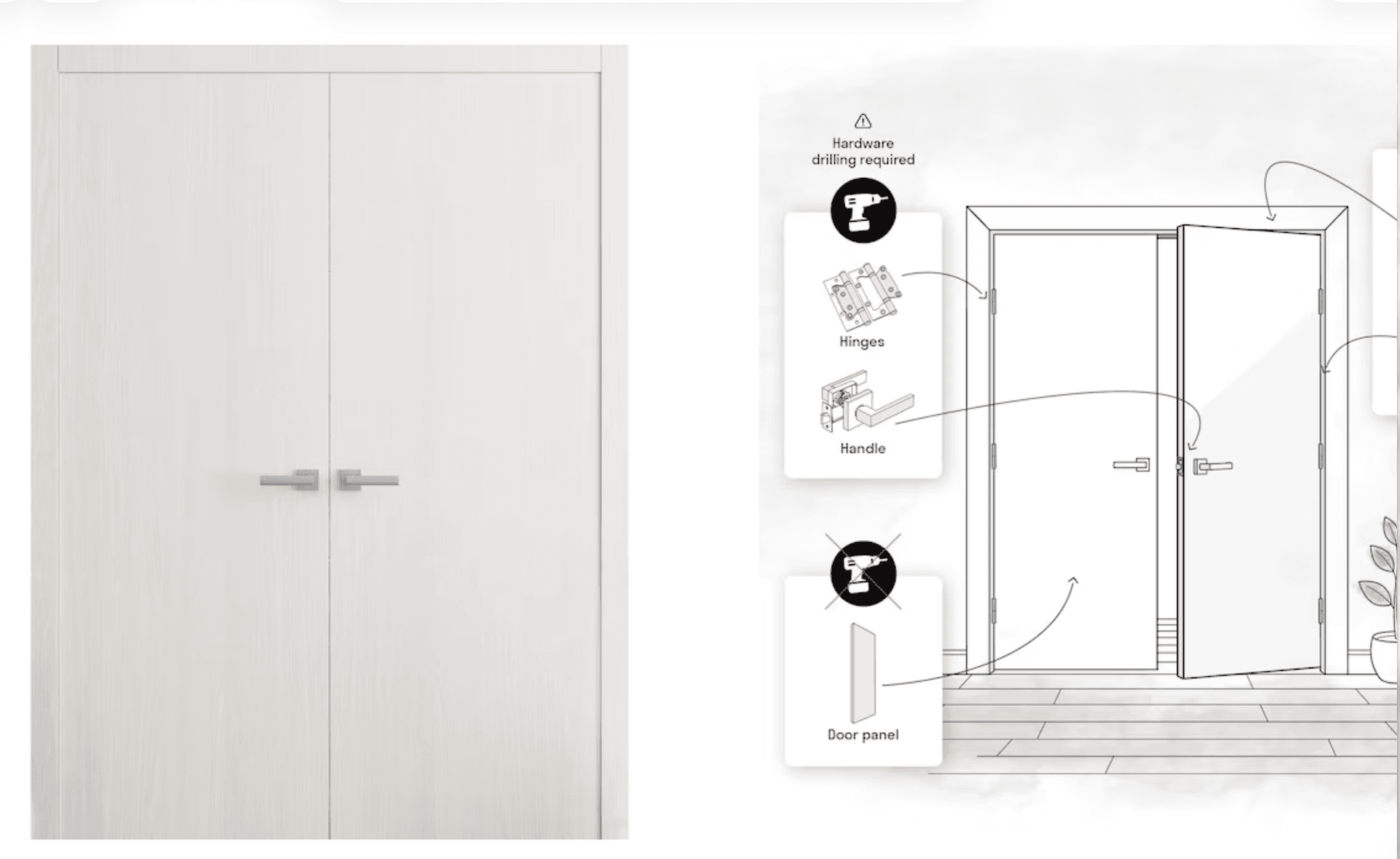 Solid framed French doors