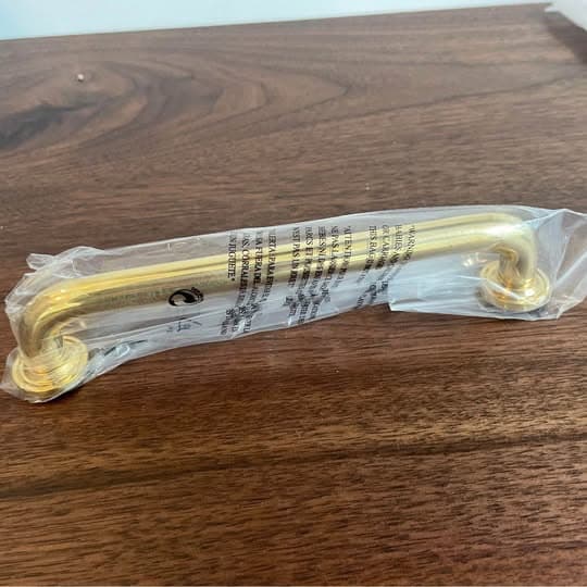 NEW Rejuvenation Unlacquered Brass 6” Ansel Drawer Pull - alternate view