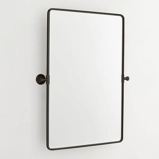 New Pottery Barn Vintage Rounded Rectangle Pivot Mirror, Antique Bronze
