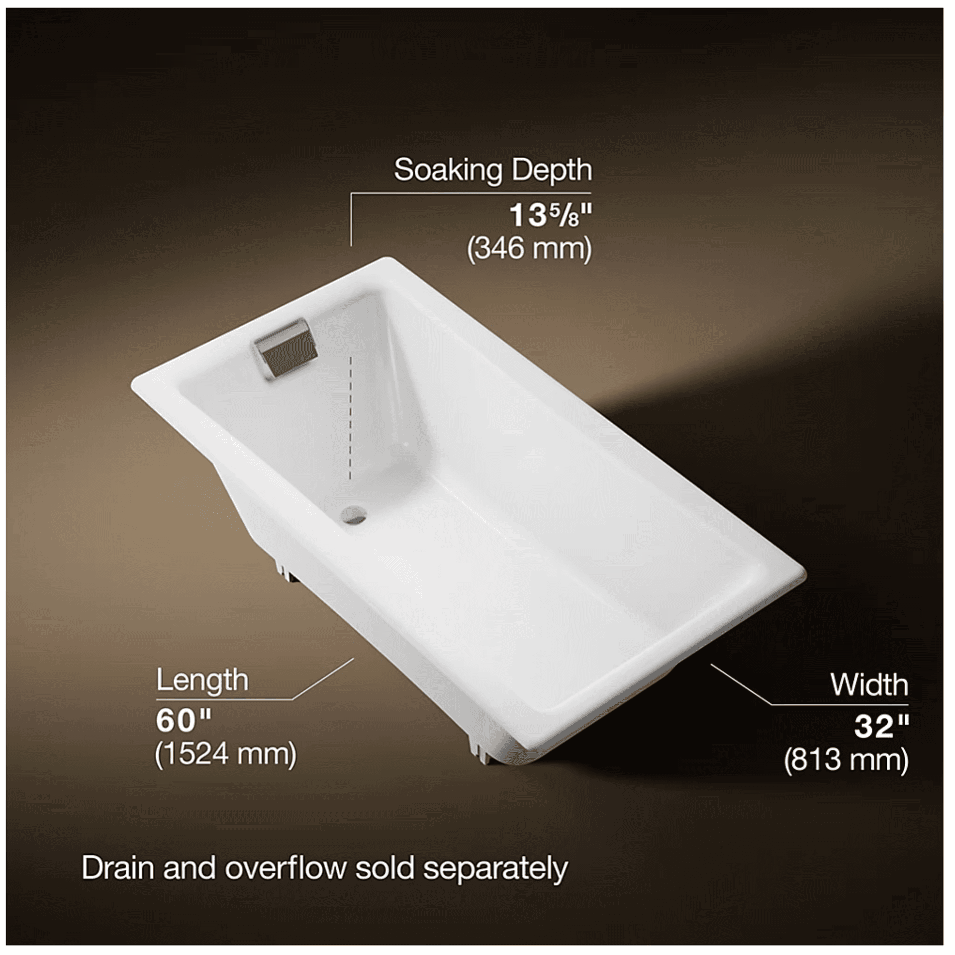 60" x 32" Kohler Tea for Two Bathtub - Cast Iron - never used