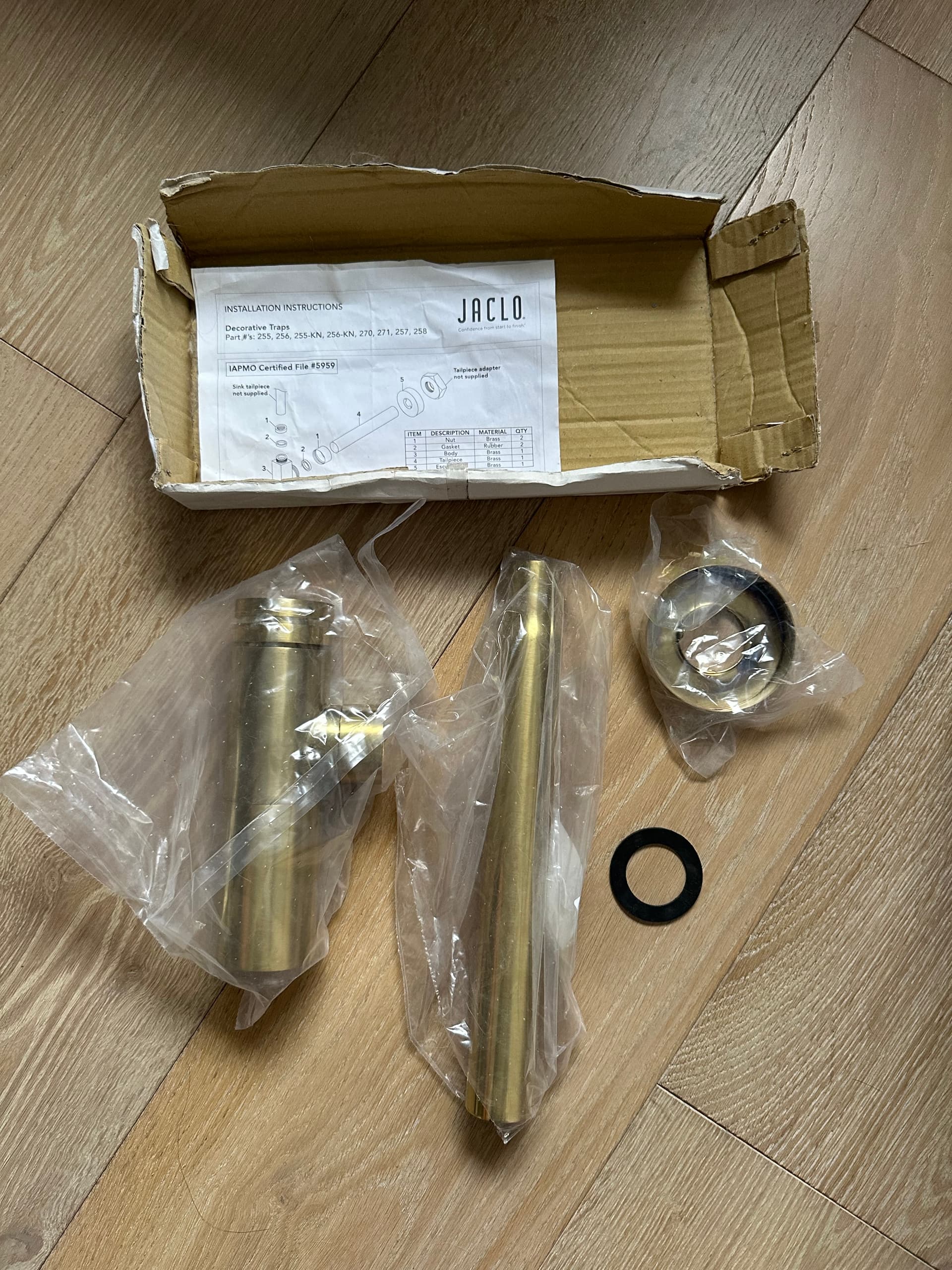 Jaclo decorative deco trap brass - alternate view