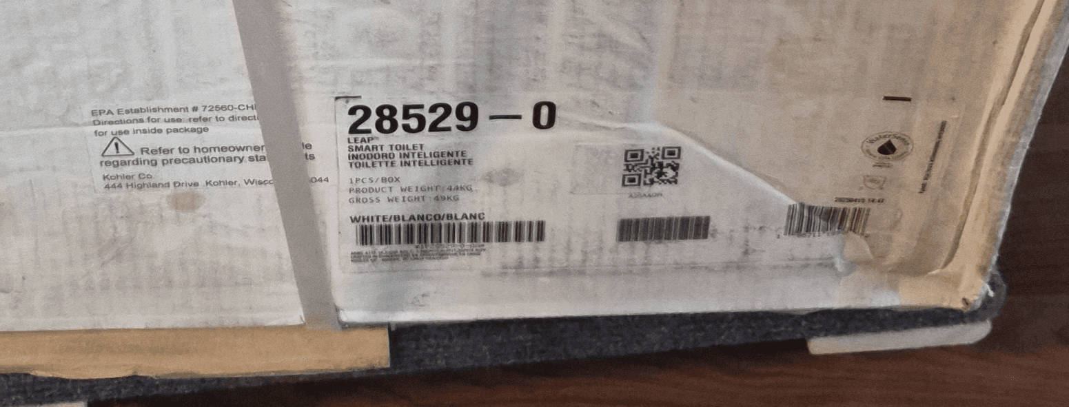 NEW Kohler Leap Smart Toilet K-28529-0 -- Unopened