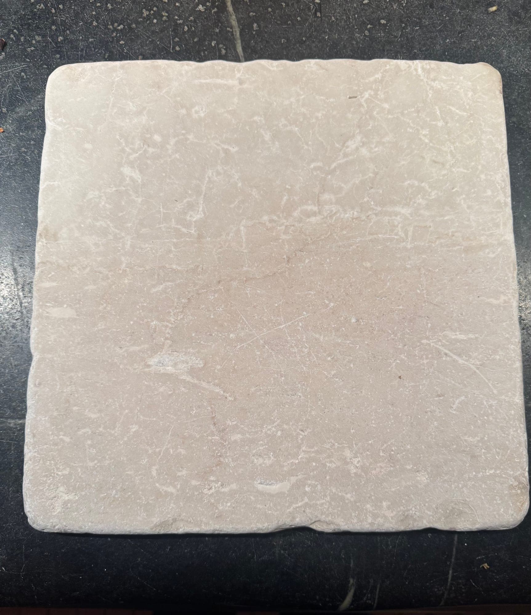 Travertine Tile Lot - 50 Boxes 12x12 White Tumbled Stone + 4x4 Accent Tiles (283 Sqft Total)