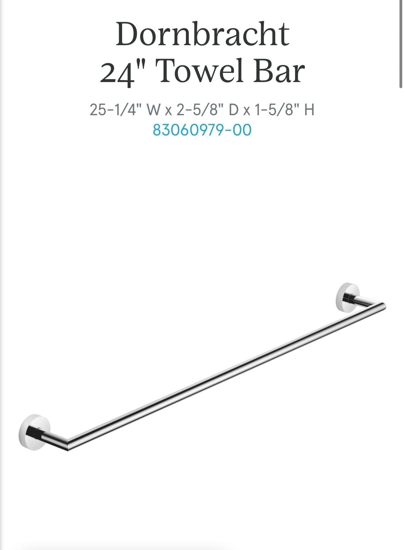 (Dornbracht) #83060979-00 Pc Generic 24" Towel Bar