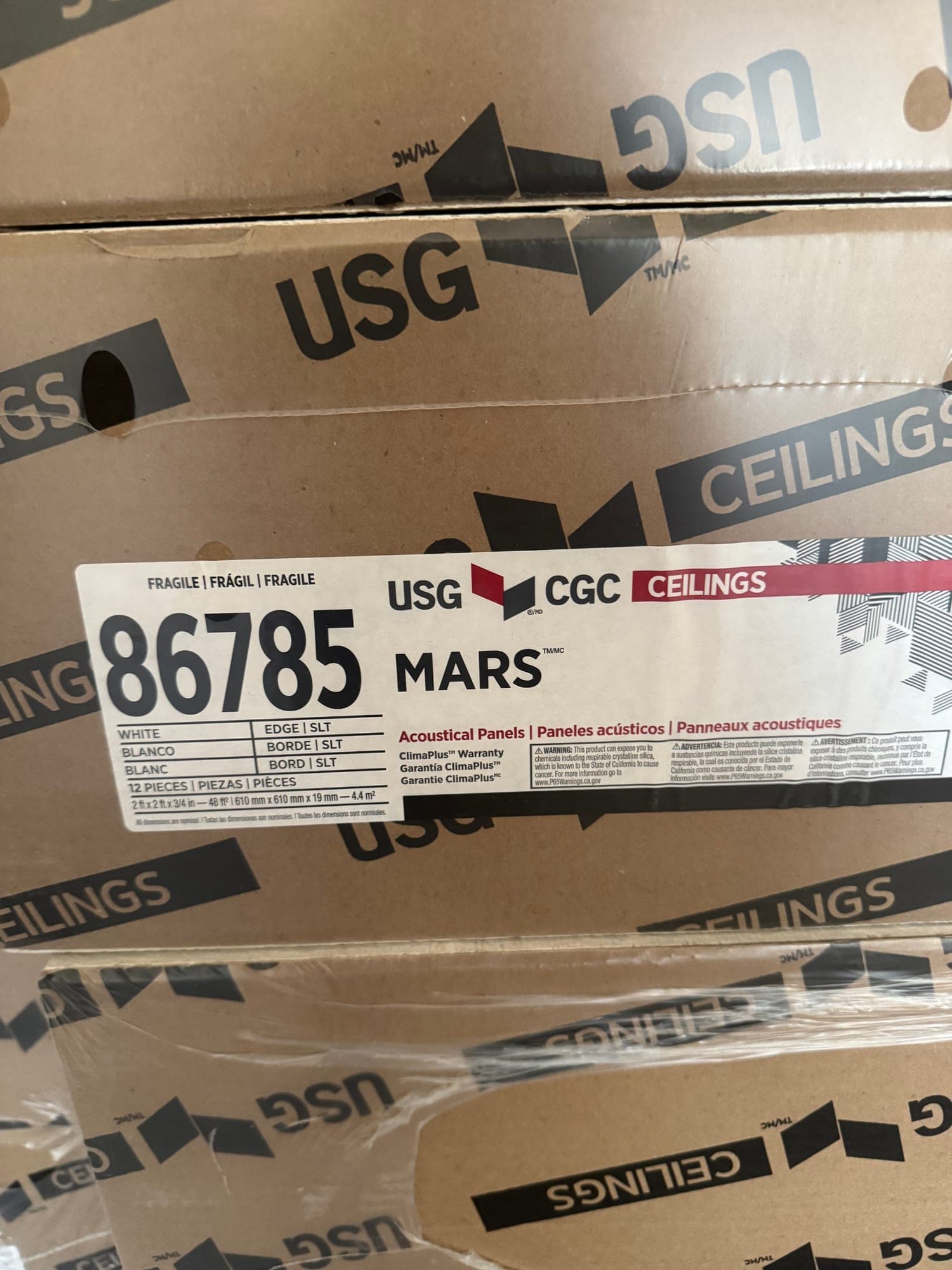 Acoustic Ceiling Tile (Act) Usg Mars White
