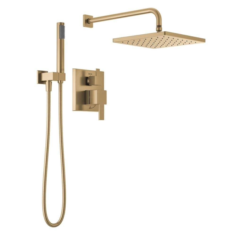Delta Modern Gold 2-Handle Shower Trim Kit in Champagne Bronze with Hand Shower (Valve Not Included)