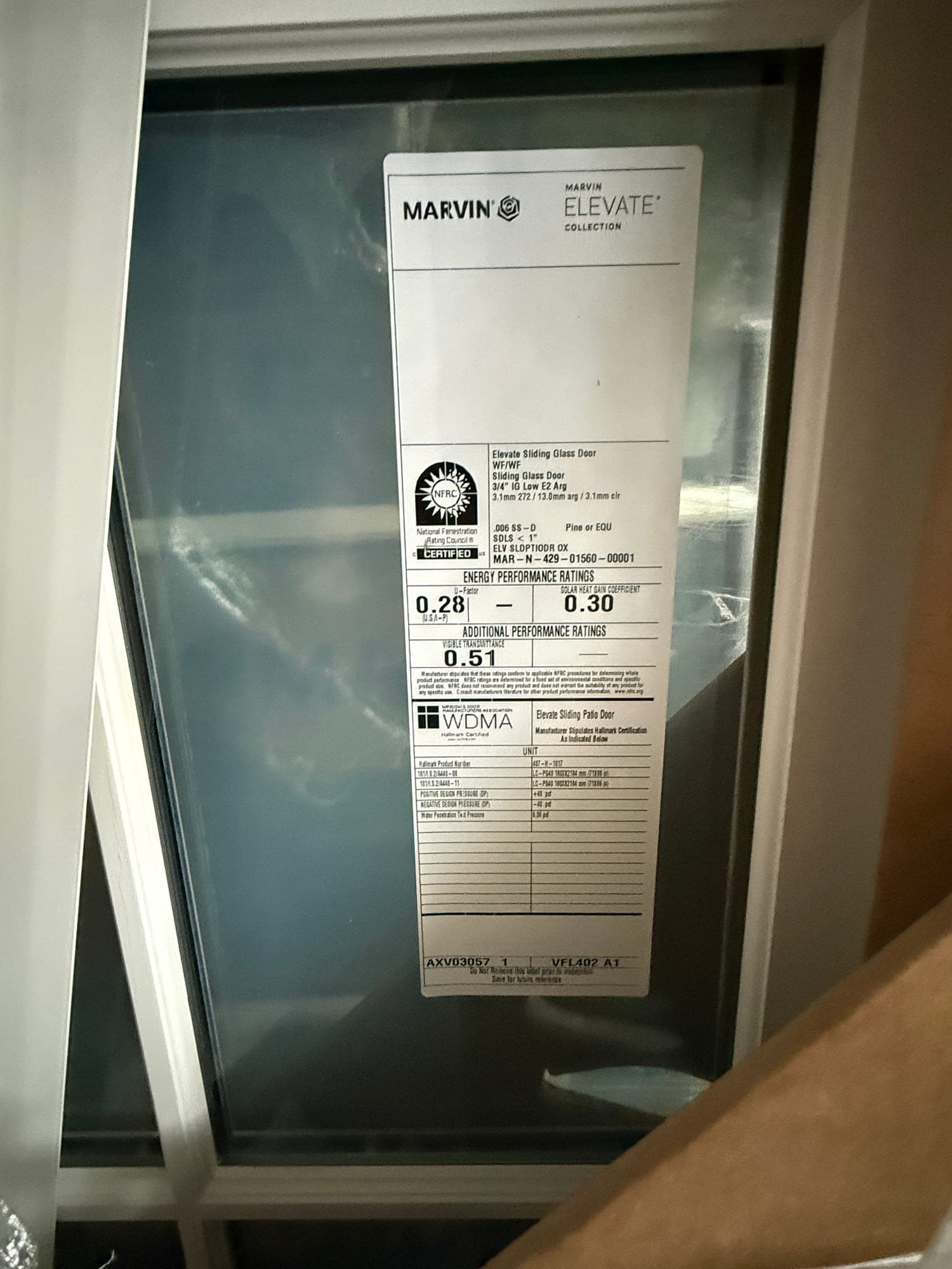 **BRAND NEW** MARVIN ELEVATE SLIDING GLASS DOOR - alternate view