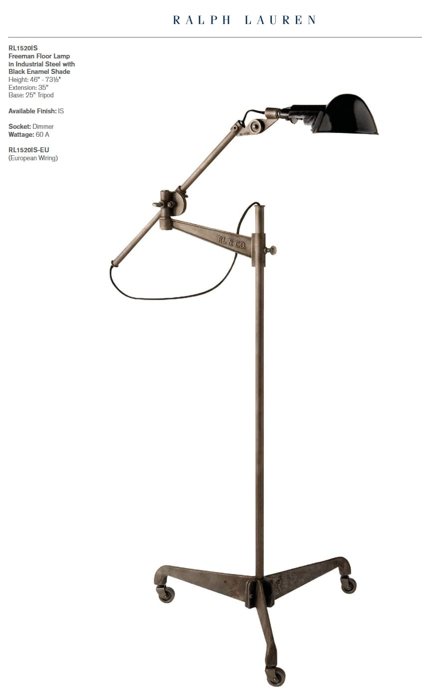 Ralph Lauren Home Freeman Floor Lamp - Industrial Steel