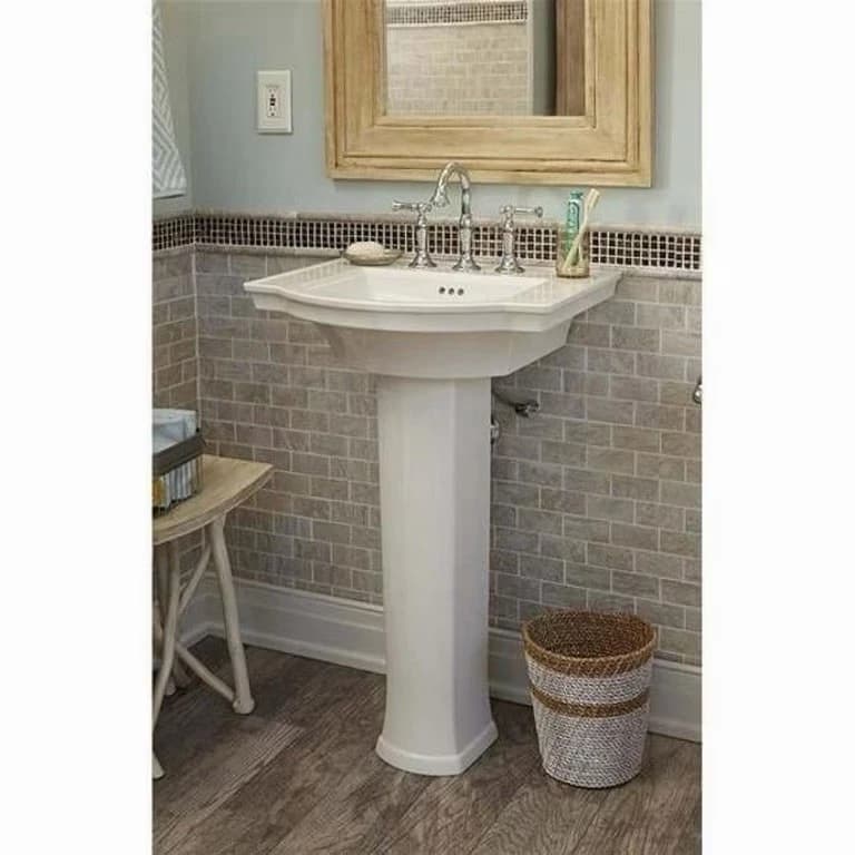 American Standard Estate Ceramic Pedestal Sink 3-Hole Overflow White 0900001.020