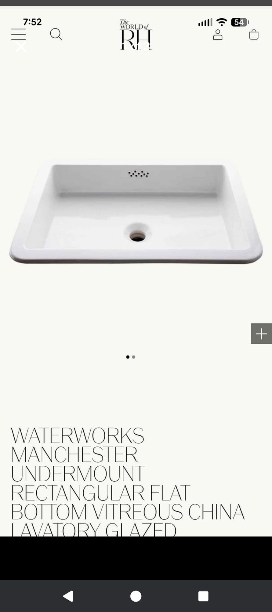 Brand New Restoration Hardware Waterworks Manchester Undermount Rectangular bathroom sink