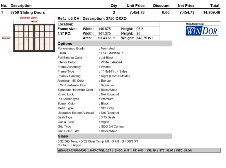 WinDor Systems 4 panel bi-parting WinDor sliding door units (X2)