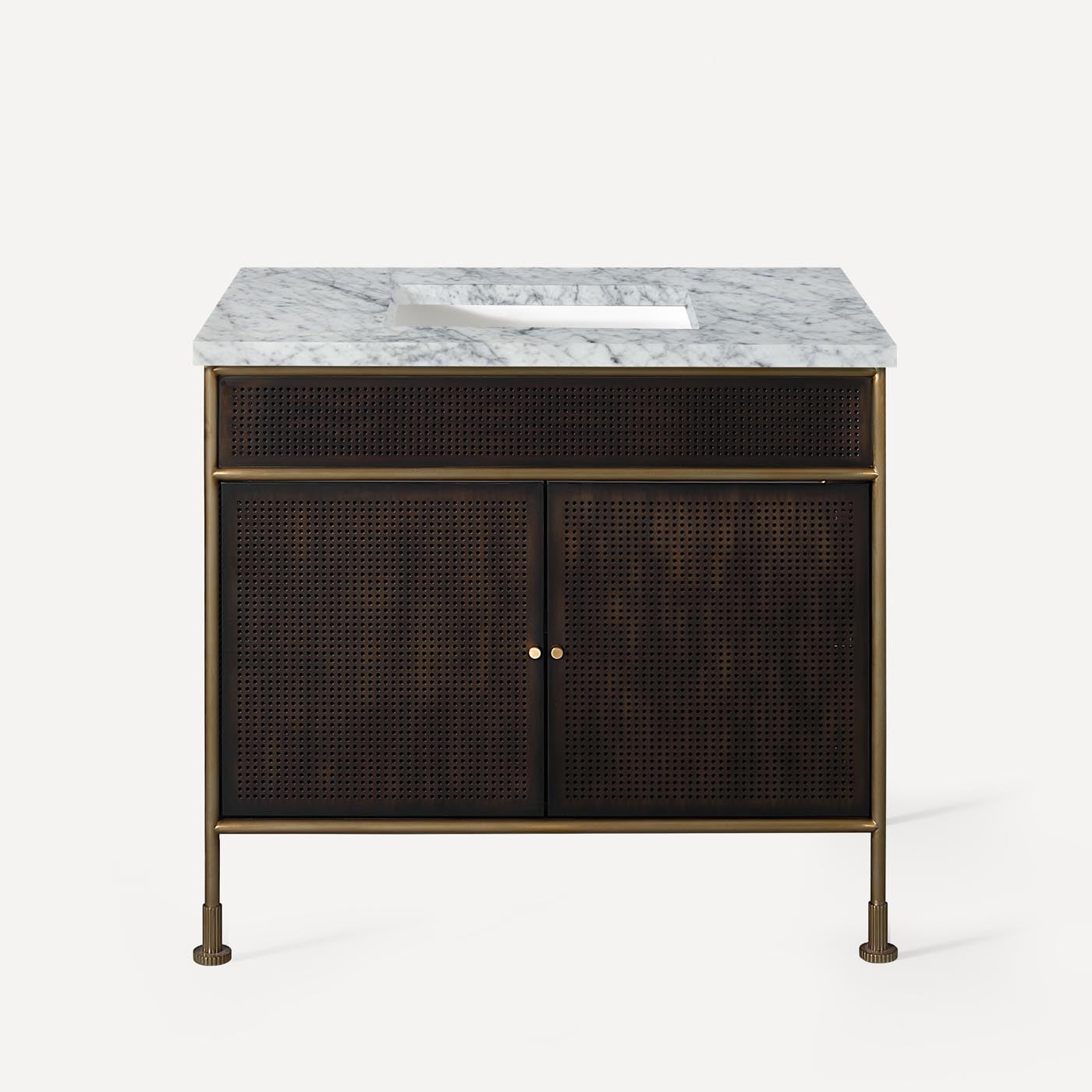 Robern | Mackey Vanity 36 x 34 x 23 in Aged Brass w Antique Bronze No Top