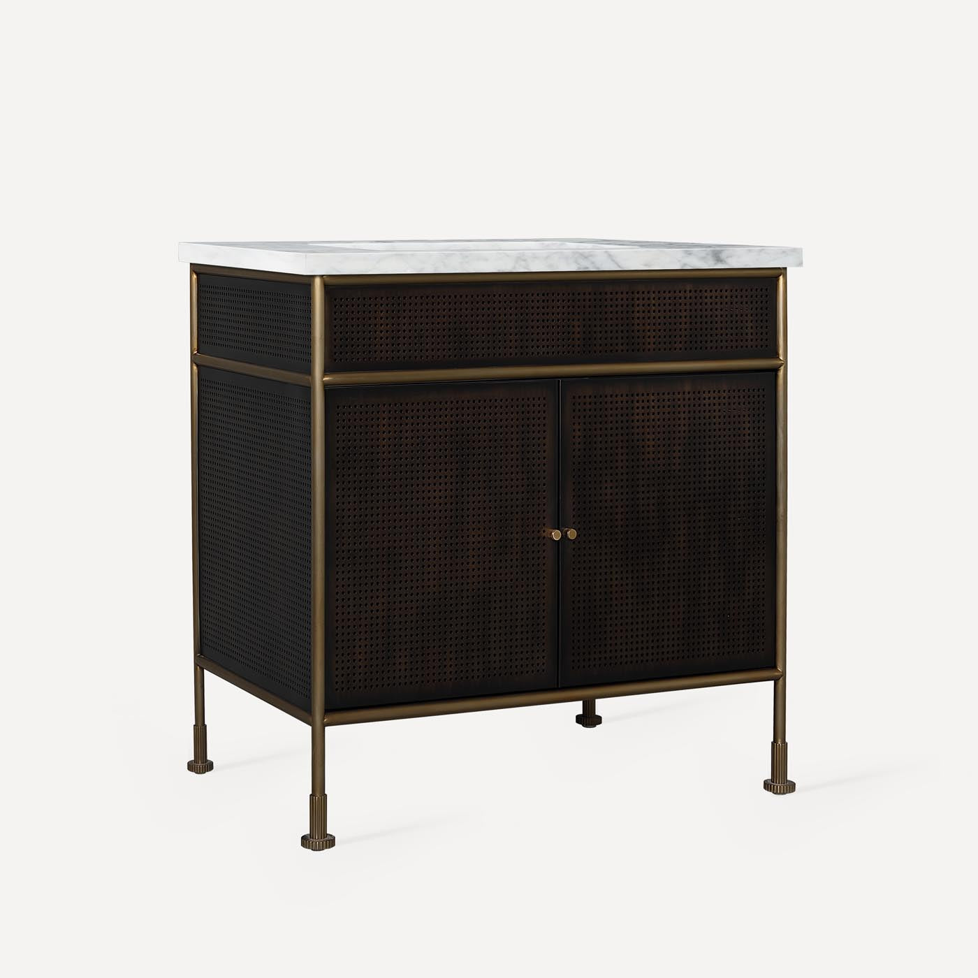 Robern | Mackey Vanity 36 x 34 x 23 in Aged Brass w Antique Bronze No Top