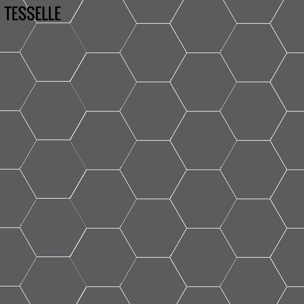 Tesselle | Concord Graphite 7"x6" Hexagonal Cement Wall Tile