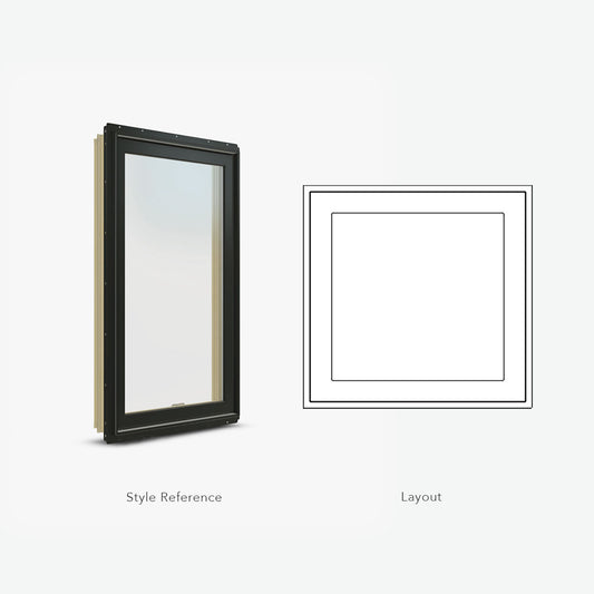 Jeld-Wen | 24 X 24 Casement Window Fixed, Siteline Clad Pine, Chsnt Bronze