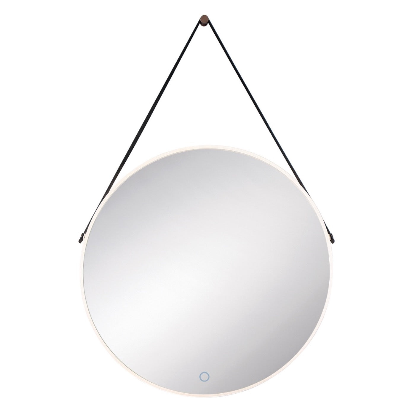 Eurofase Lighting | Salerno 24 in Round Edge Lit Mirror with Leather Strap