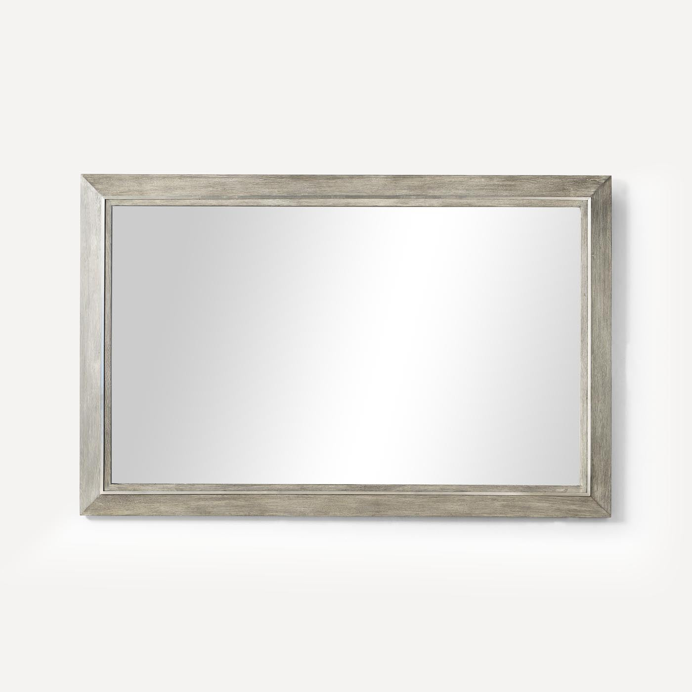 Robern | Wood Mirror w Metal Inlay 56 x 36 x 1-1/2 in Lt Gray Oak Brushed Pewter