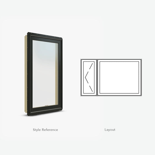 Jeld-Wen | 67 X 42 Casement Window 2 Wide, Siteline Clad Pine, Chsnt Bronze