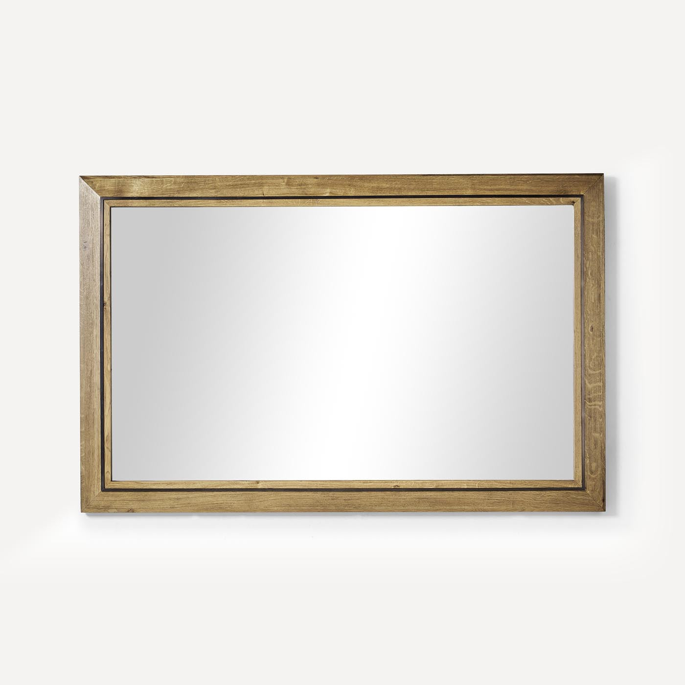 Robern | Wood Mirror w Metal Inlay 56 x 36 x 1-1/2 in Weathered Oak Iron Black