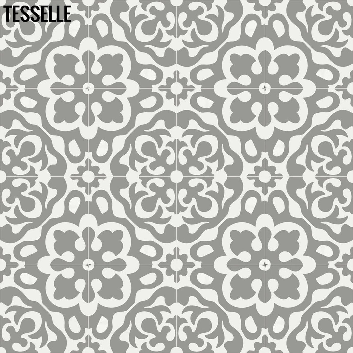Tesselle | Calais Silveri 8" Square Cement Tile