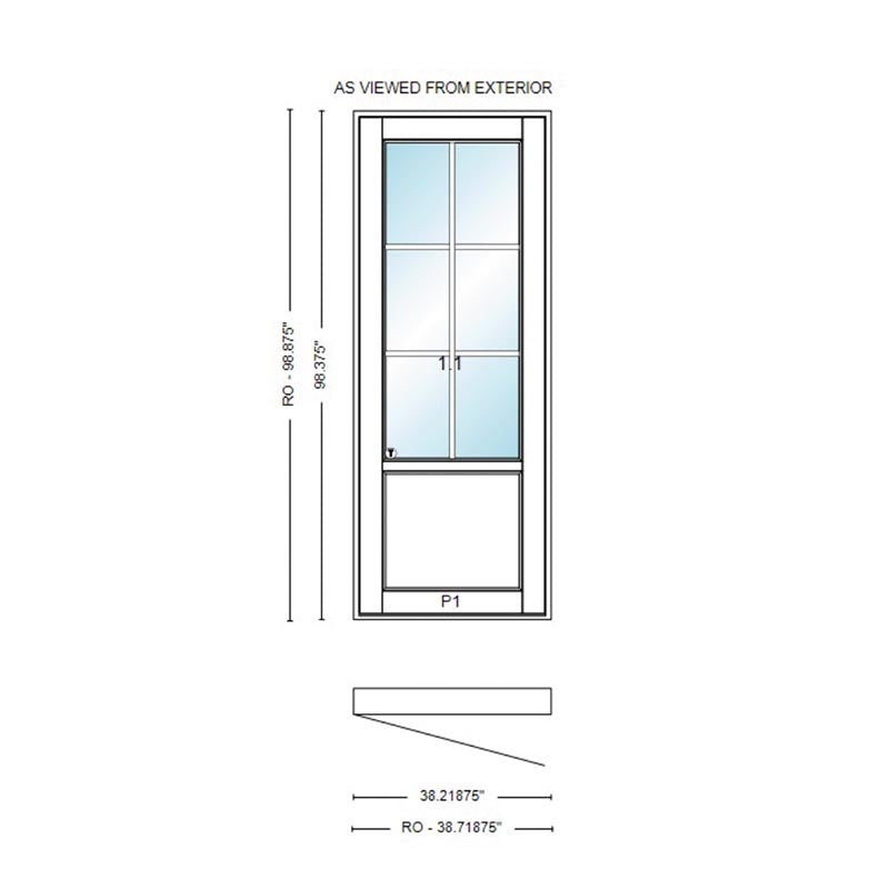 Kolbe | VistaLuxe Black Exterior Swinging Door 38 x 98