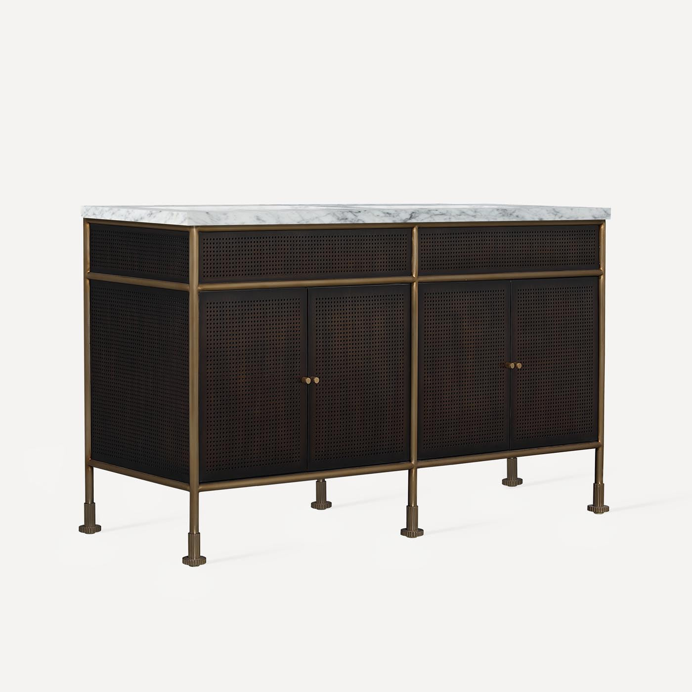 Robern | Mackey Vanity 60 x 34 x 23 in Aged Brass w Antique Bronze No Vanity Top