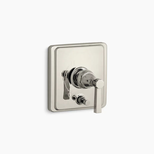 Kohler | Pinstripe Rite‑Temp Valve Trim w/ Diverter & Plain Lever Vibrant Polished Nickel