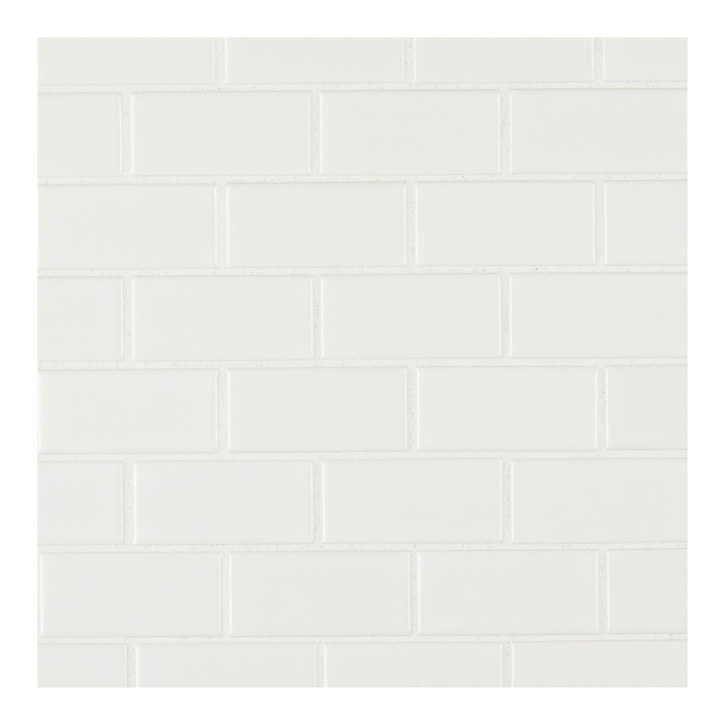 Ann Sacks  Savoy Classic Offset Mosaic 12x12 in Ceramic Tile Chalk