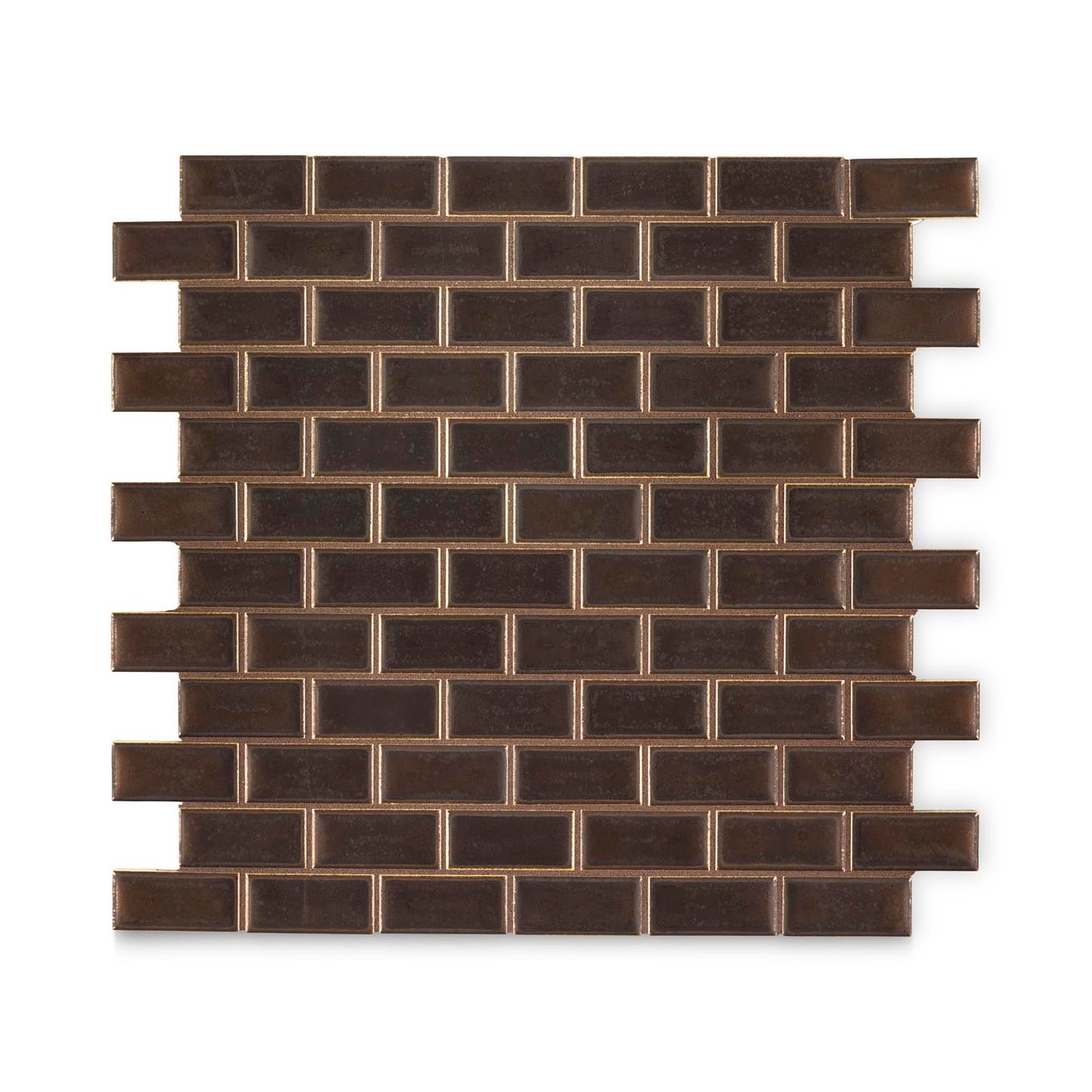 Ann Sacks  Savoy Classic Offset Mosaic 12x12 in Ceramic Tile Bronze