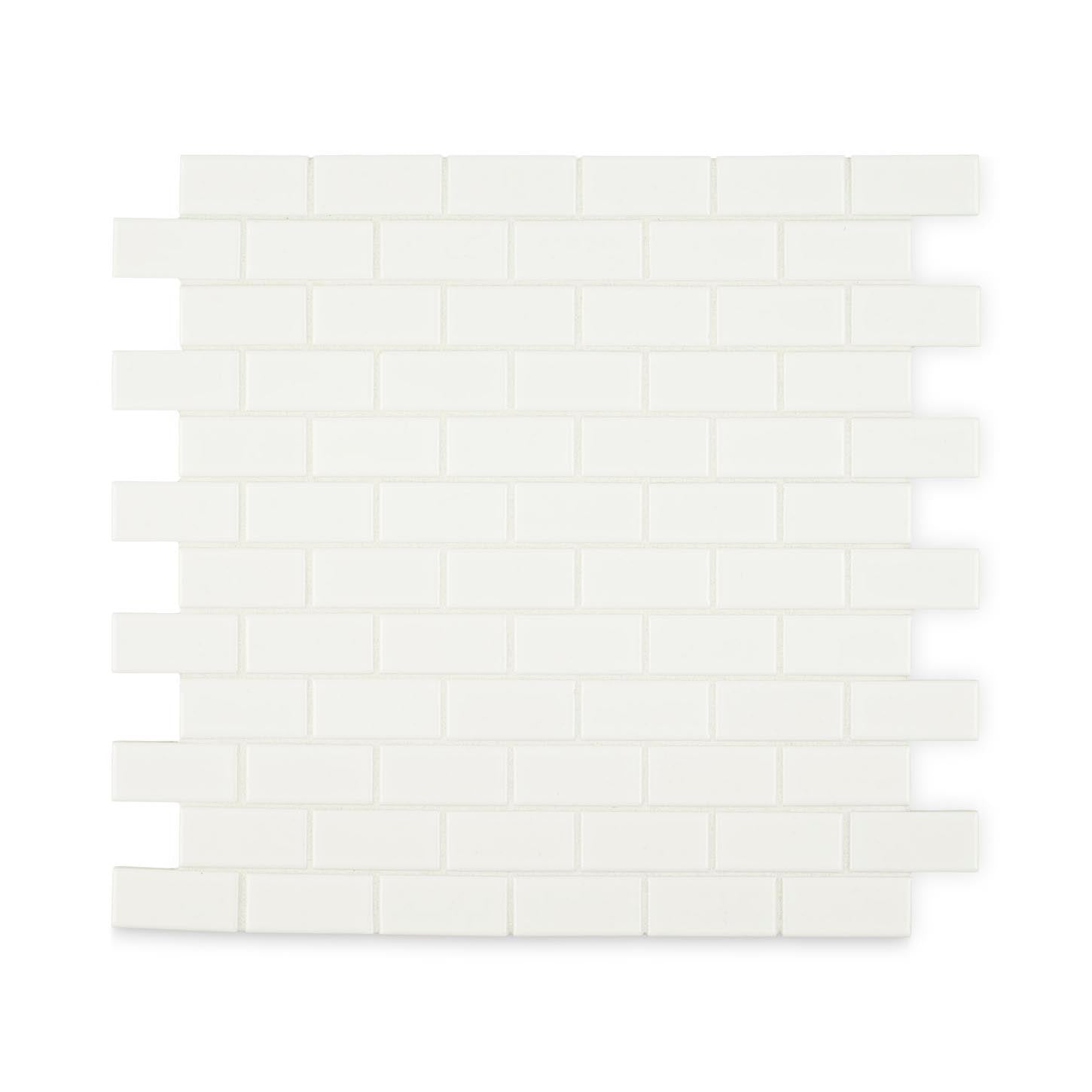 Ann Sacks  Savoy Classic Offset Mosaic 12x12 in Ceramic Tile Paperwhite