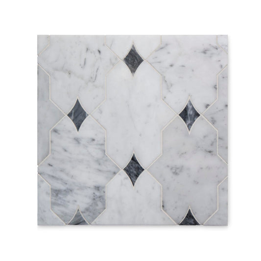 Ann Sacks | Benton Mosaics Aletta Stone Mosaic Tile Carrara + Bardiglio