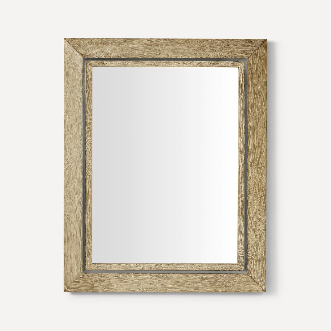 Robern | Wood Mirror w Metal Inlay 24 x 30 x 1-1/2 in Weather Oak Iron Black