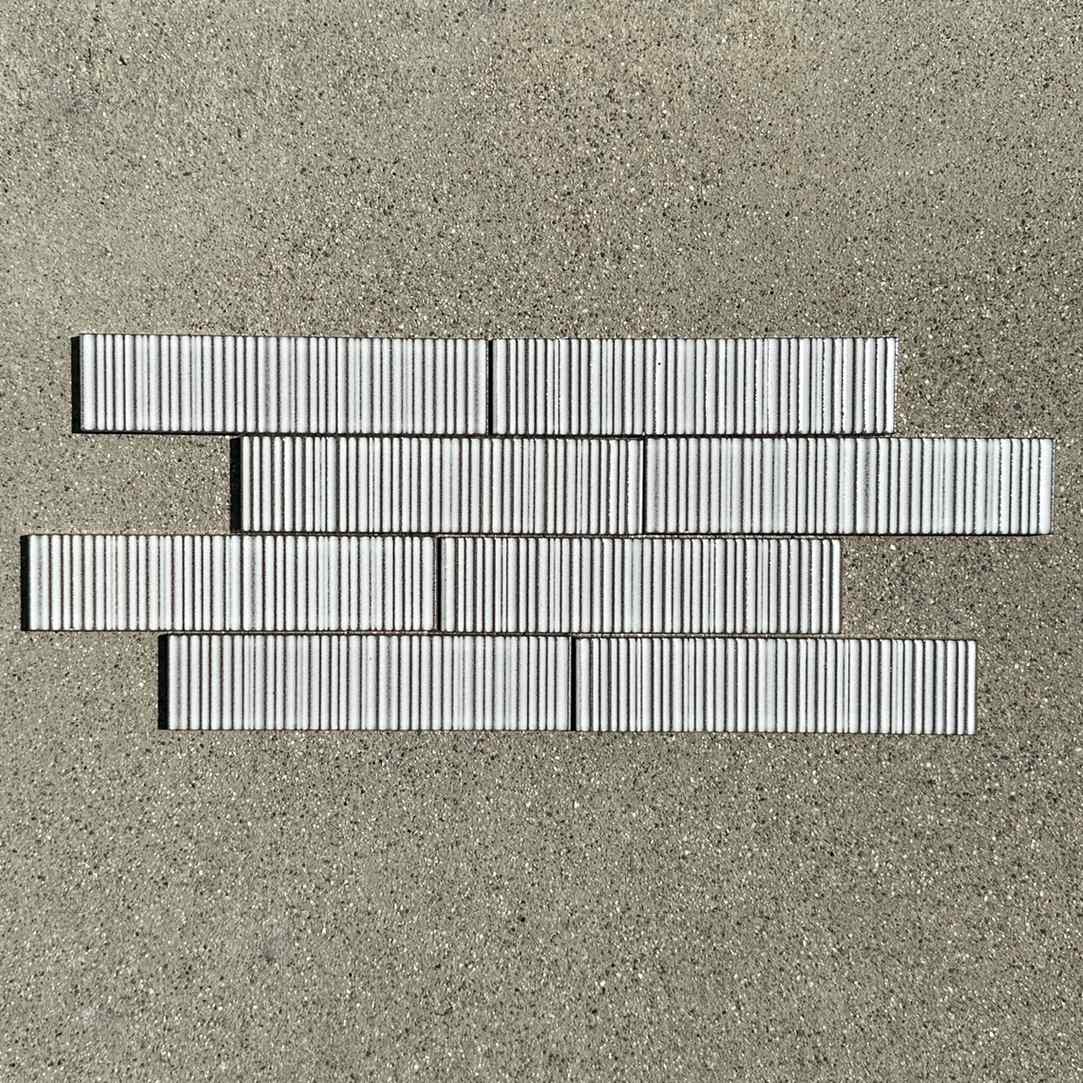 Ann Sacks | Savoy 2x8 Ribbed Field Tile in Linen