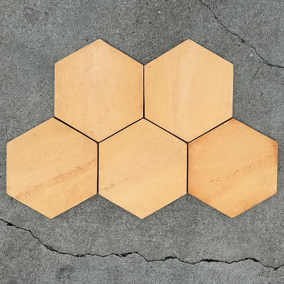 Zia Tile | Hex 8x9 Cotto Tile in Adobe