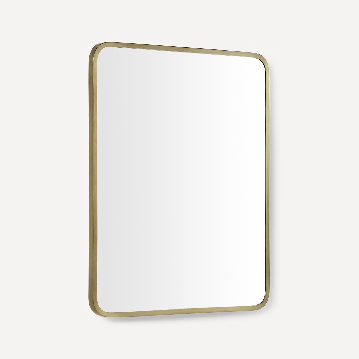 Robern | Round Corner Metal Mirror 24 x 30 x 15/16 in Aged Brass