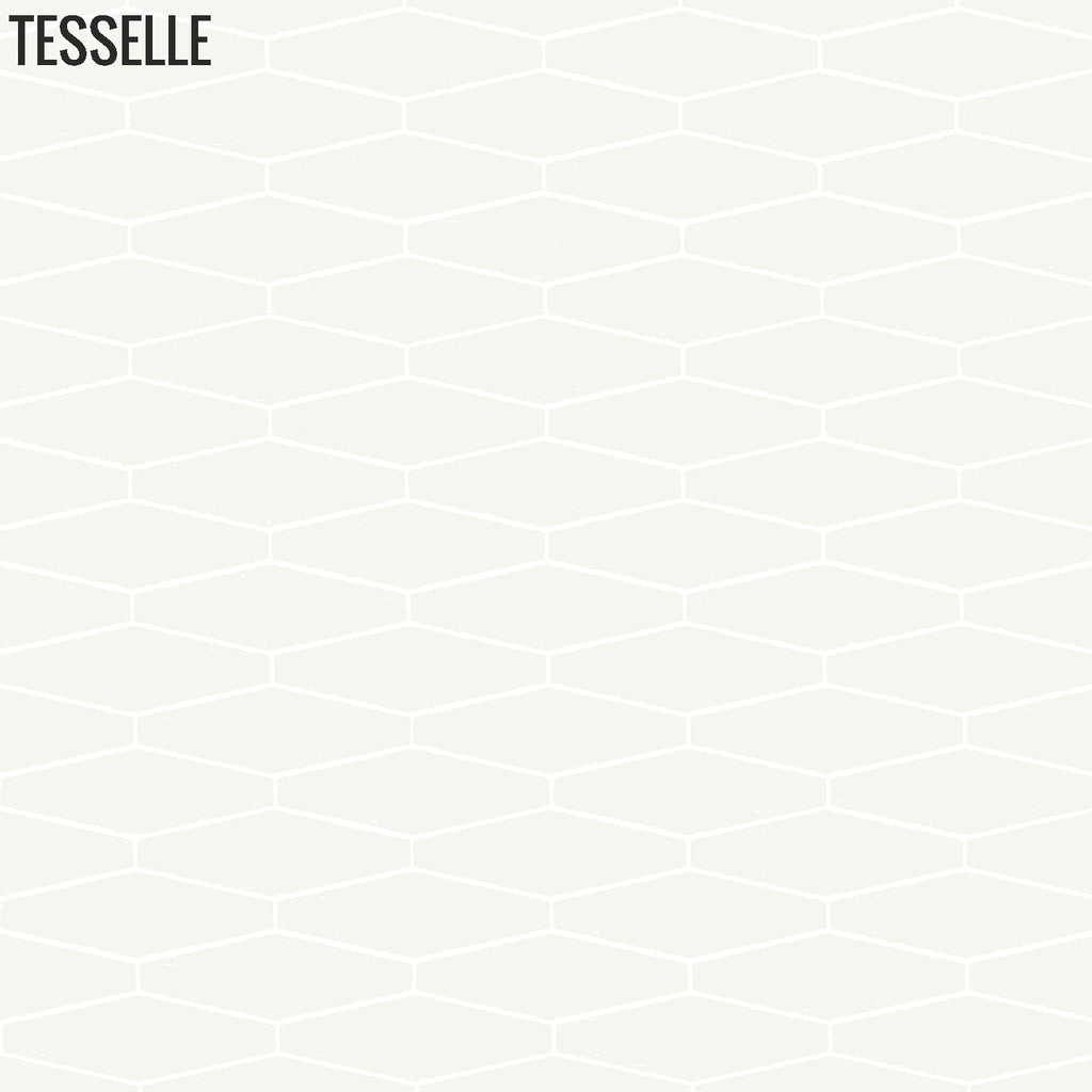 Tesselle | Élan White 8"x2.5" Elongated Hex Cement Wall Tile