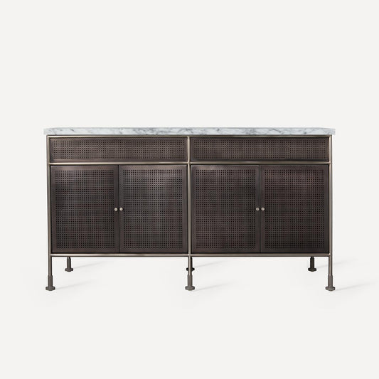 Robern | Mackey Vanity 60 x 34 x 23 in Brushed Pewter w Iron Black No Vanity Top