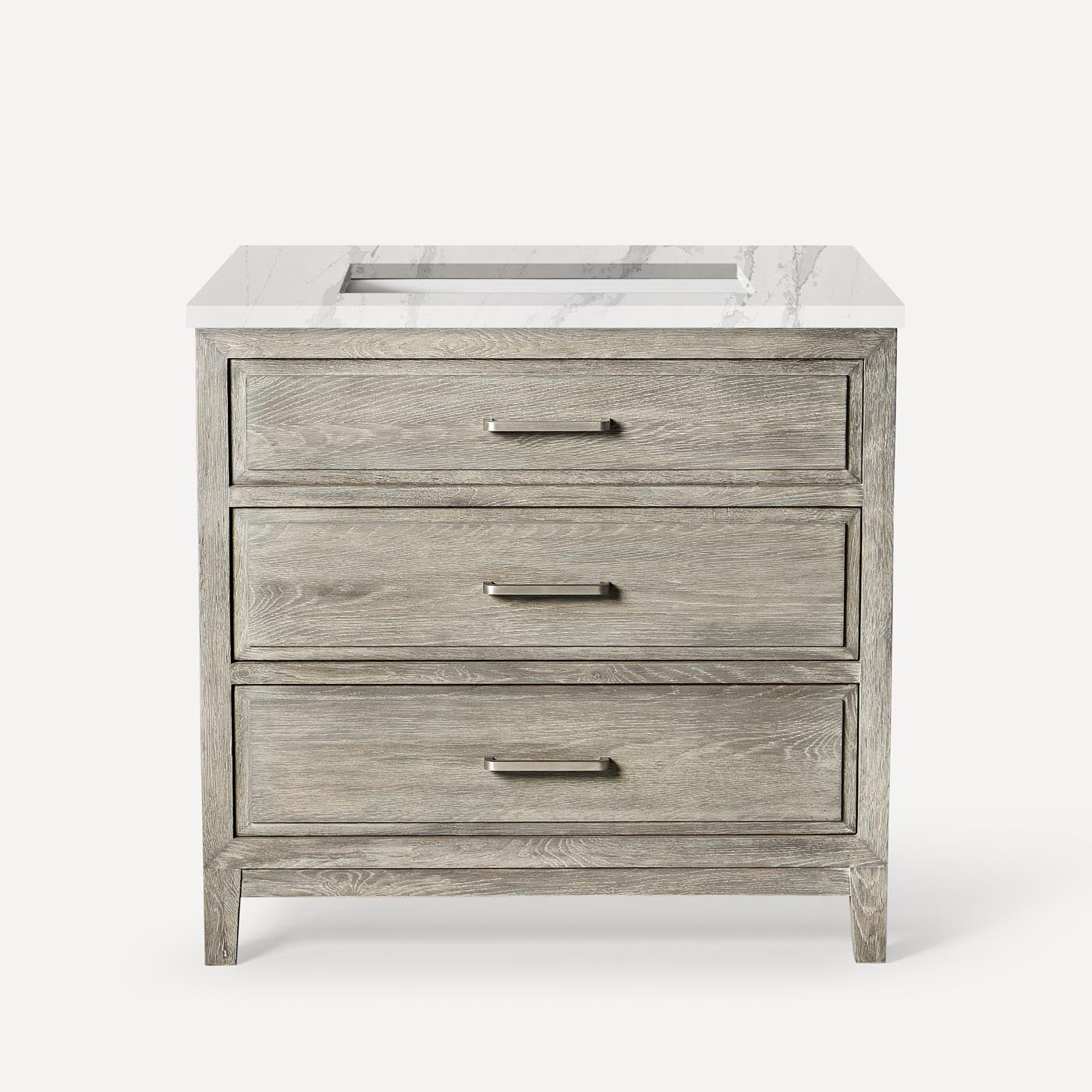 Robern | Chestnut Hill Vanity 36x34x23" Lgt Gray Oak Brush Pewter No Top