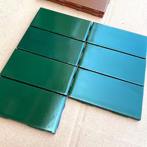 Franciscan Tile | Vintage Green Ceramic Subway Tile 3x6x3/8