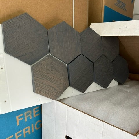 DuChateau | Celestio: Angled Hexo Oxford Interior Panel (Oak | 3D Pattern)
